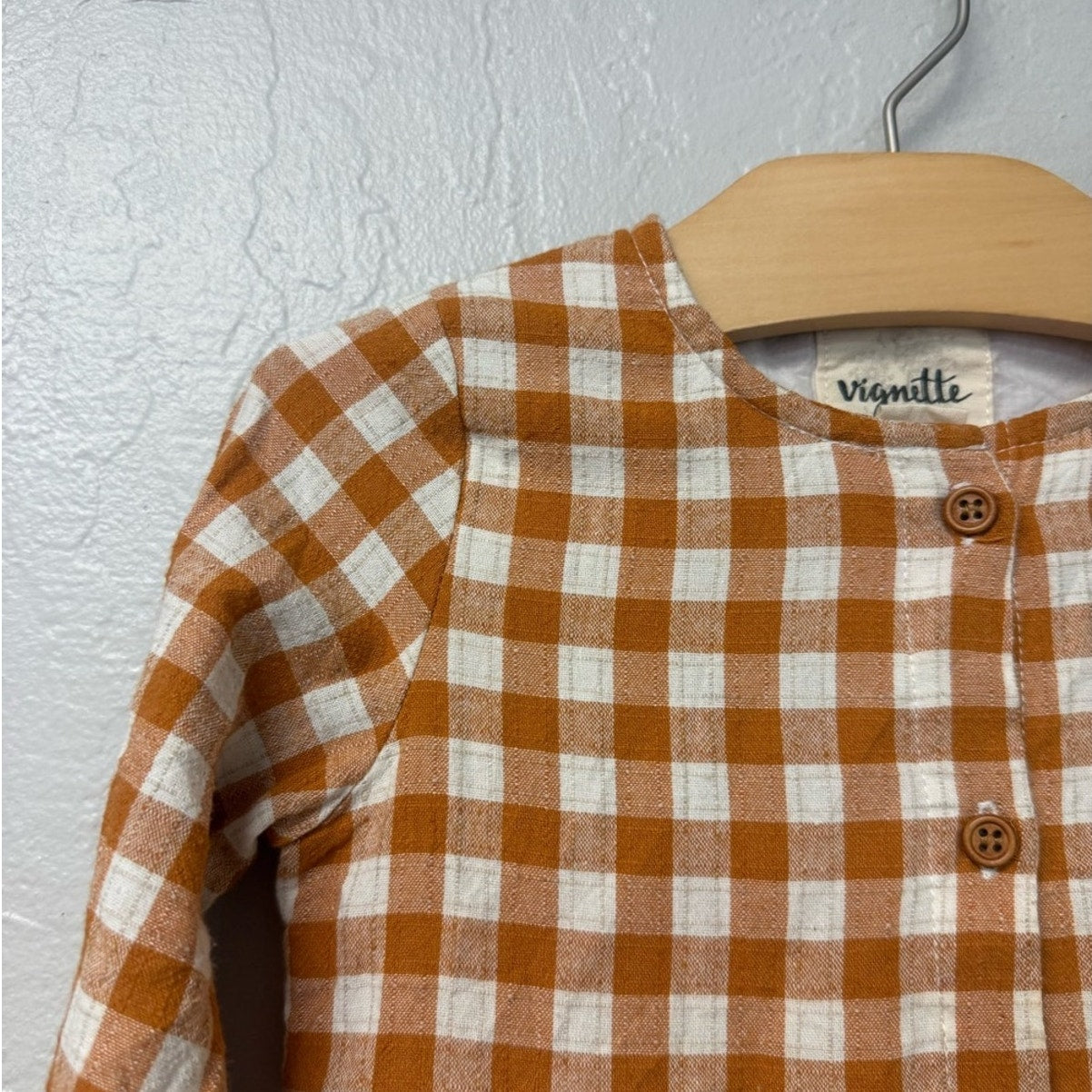 maisonette vignette gold gingham dress 2T