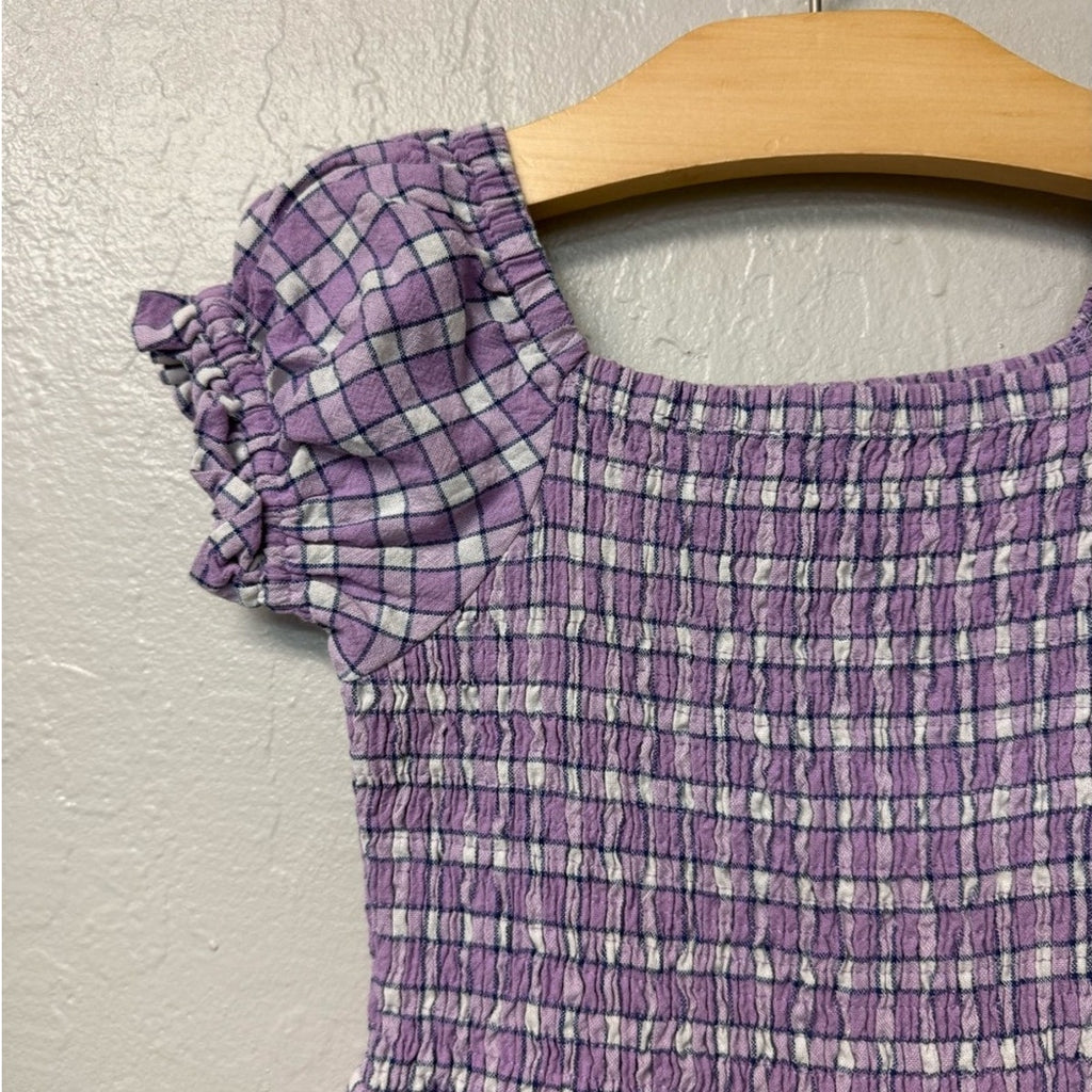 sweet honey purple plaid jumpsuit 5Y