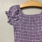 sweet honey purple plaid jumpsuit 5Y