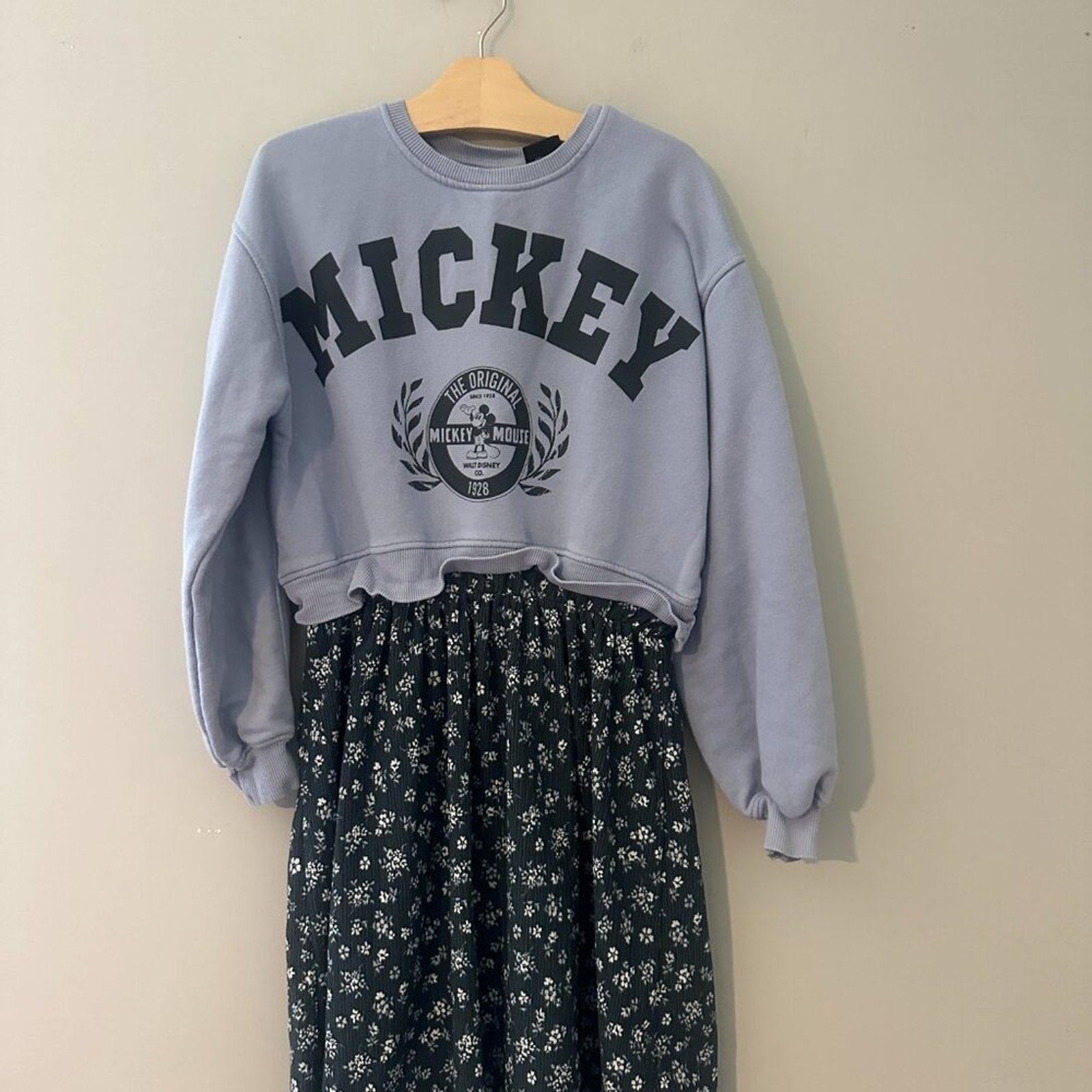 zara x disney mickey mouse sweatshirt combo dress 11-12Y