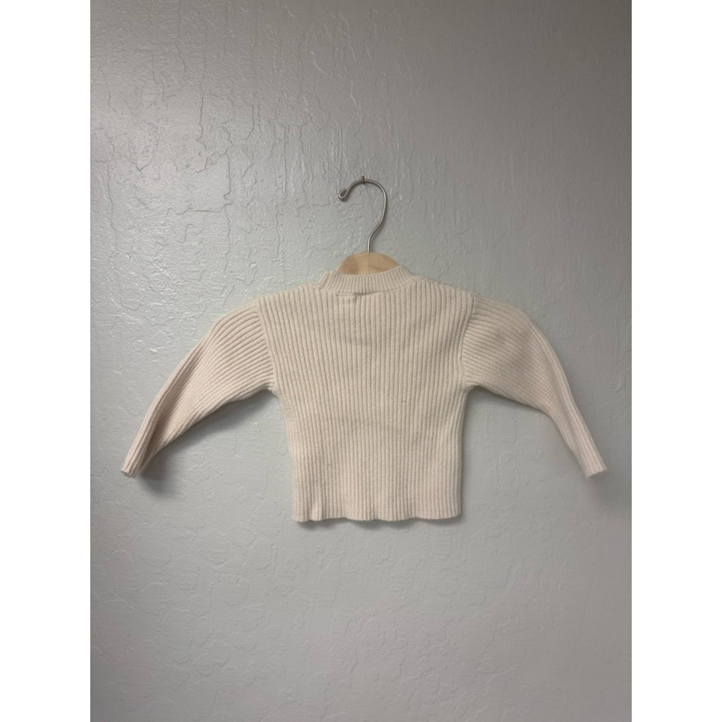 zara ribbed cream top sweater 9-12M