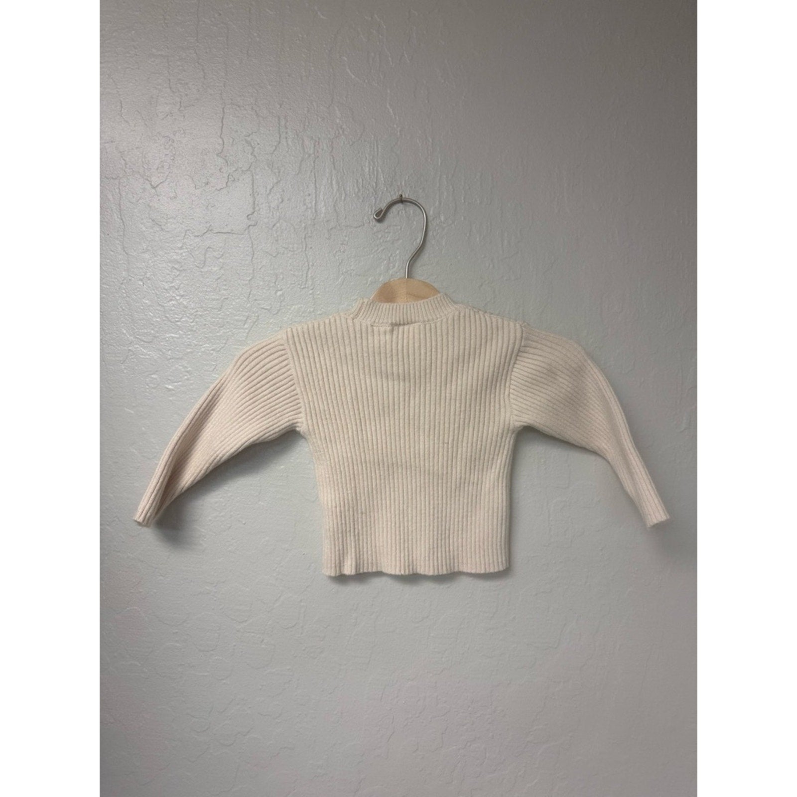 zara ribbed cream top sweater 9-12M