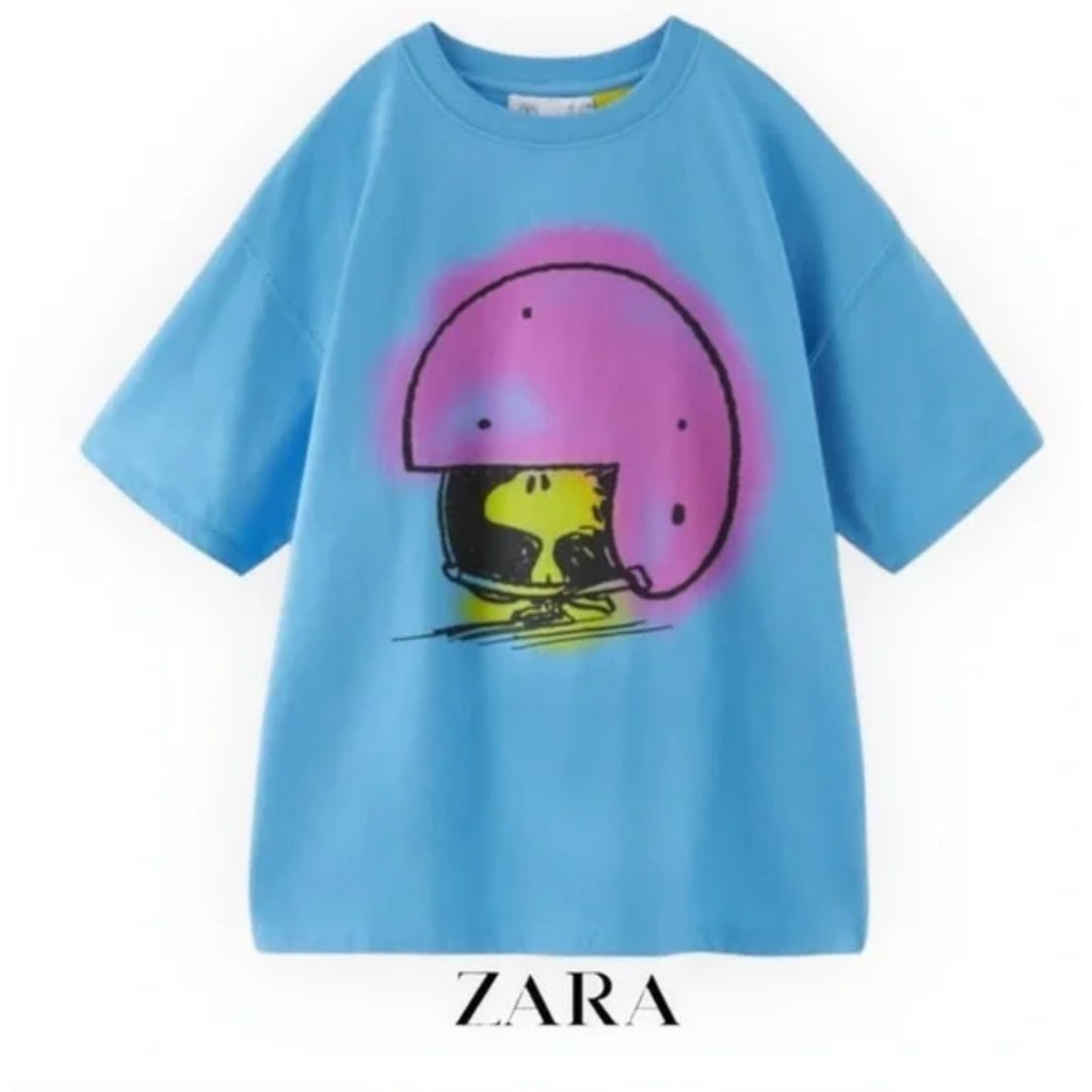zara boys' blue graphic tee shirt 6Y