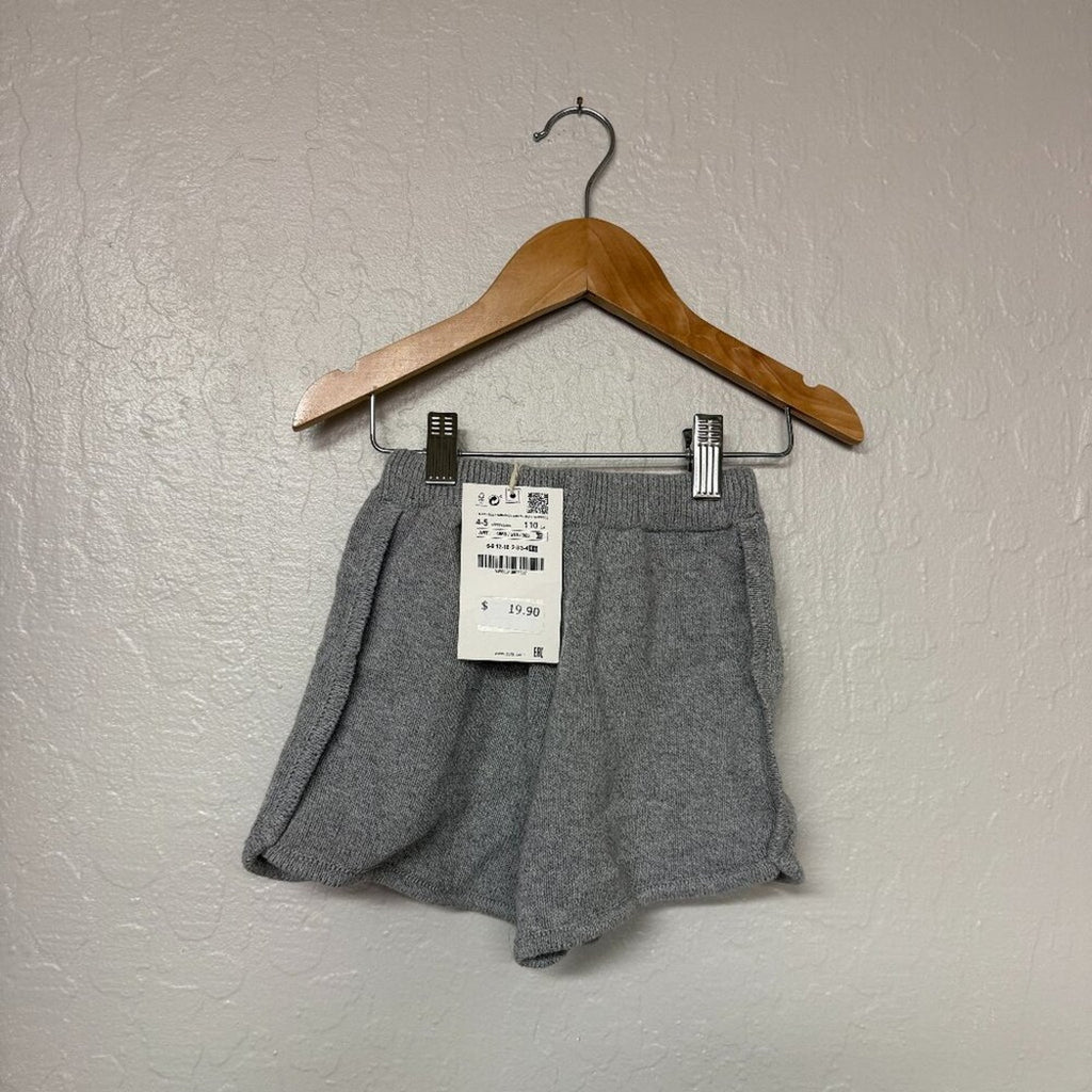 zara boys' gray knit shorts 4-5Y