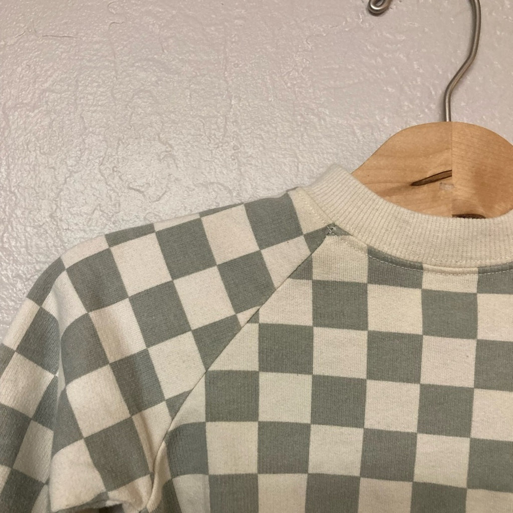rylee + cru checkered romper 0-3M