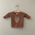 mebie baby brown floral sweatshirt 3-6M
