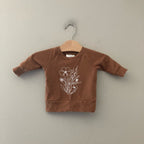 mebie baby brown floral sweatshirt 3-6M