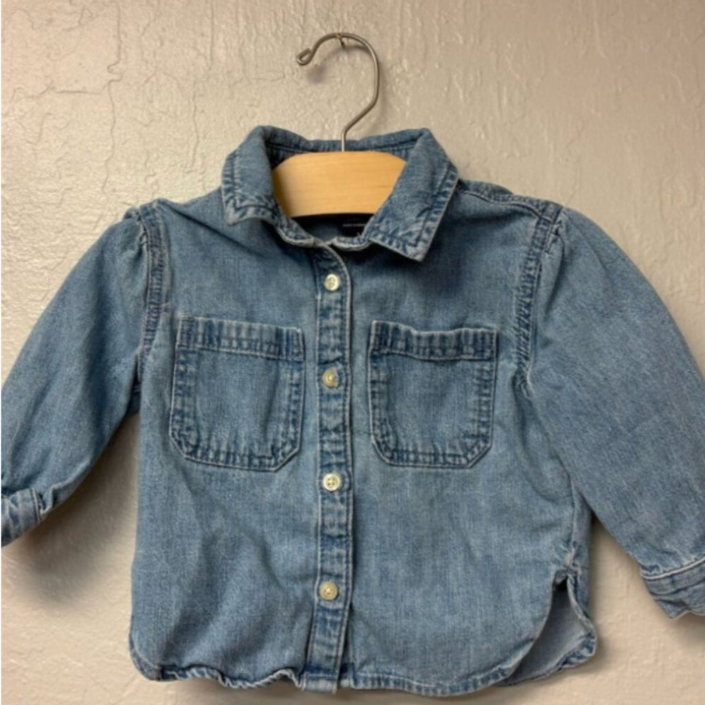 baby gap denim button-down top 12-18M