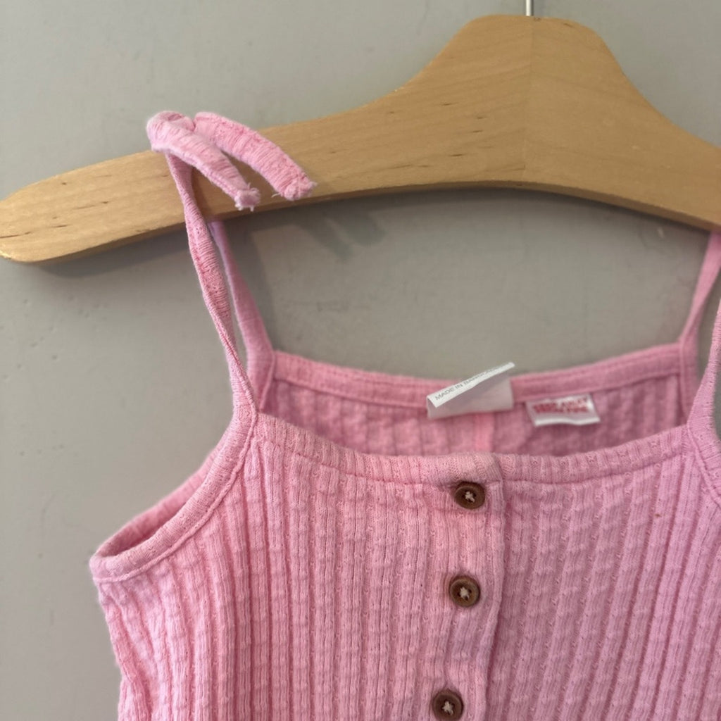 zara girls' pink ribbed romper 3-4Y