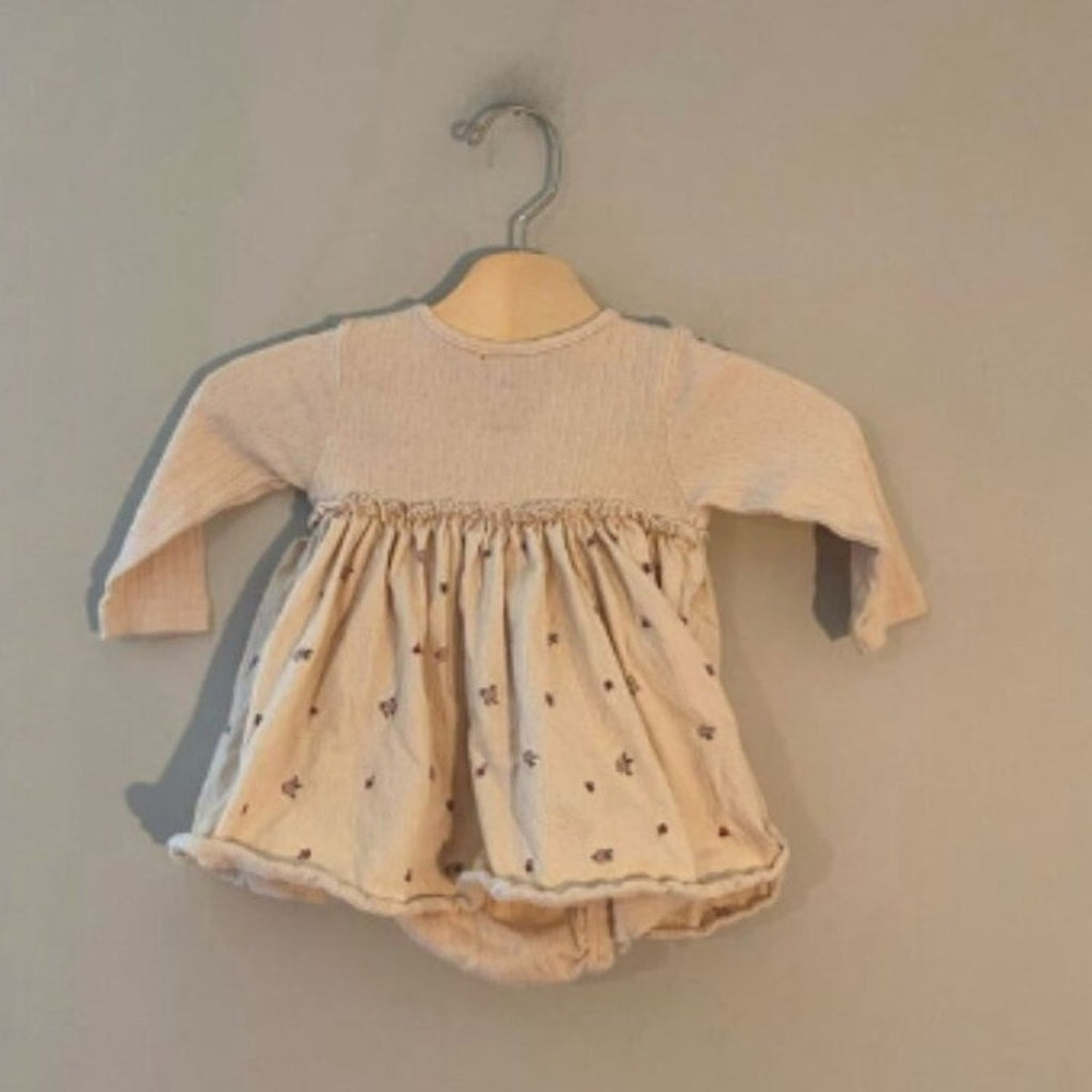 h&m cream pointelle floral romper 6M