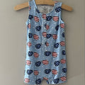 caden lane romper flag shortie romper 18-24M