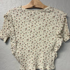 zara girls' ribbed floral shirt 10Y