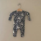 bums & roses skulls roses footie 0-3M
