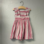 mayoral pink stripe linen dress 5Y