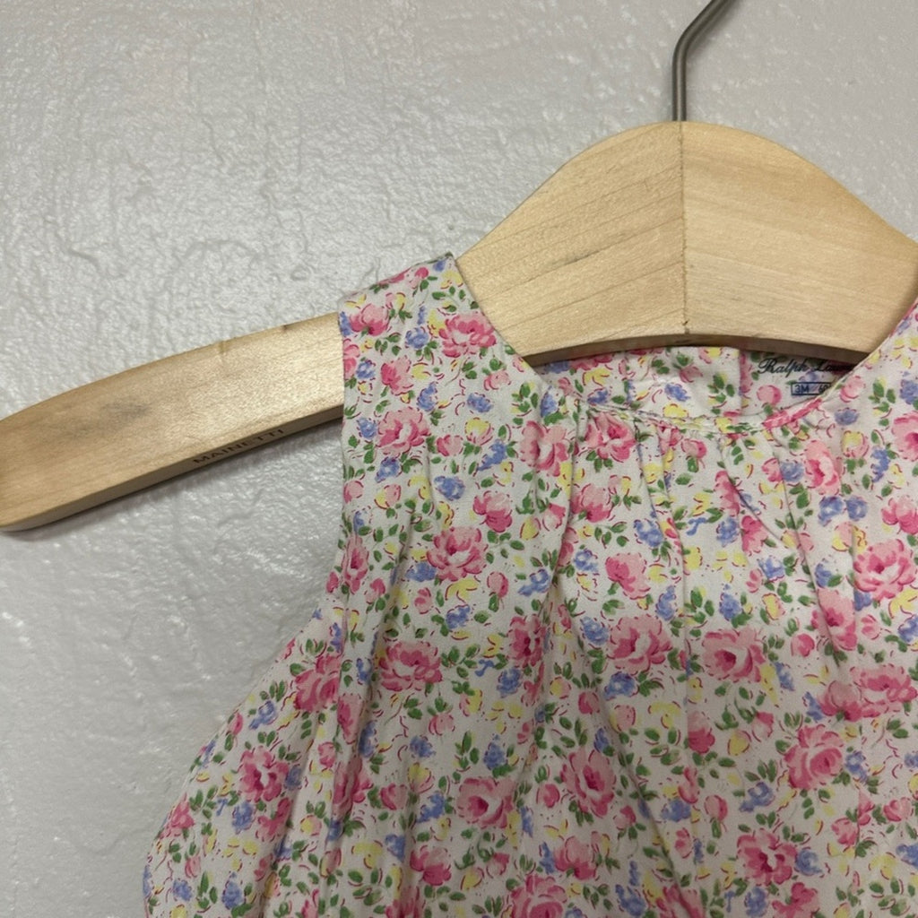 ralph lauren girls' floral romper 3M