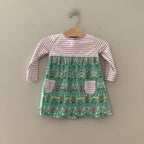 mini boden floral long sleeve dress stripes 12-18M