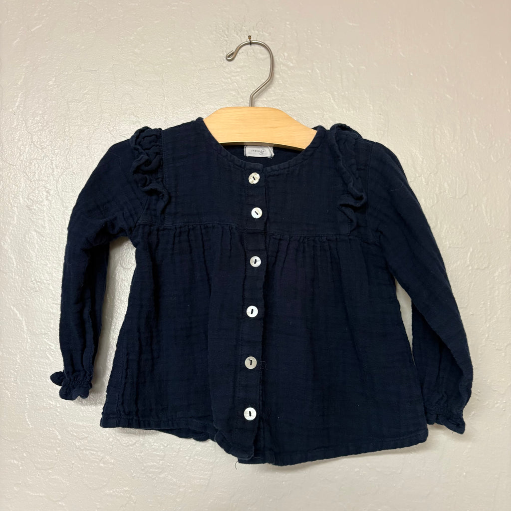 jamie kay girls’ navy blue button down 2Y