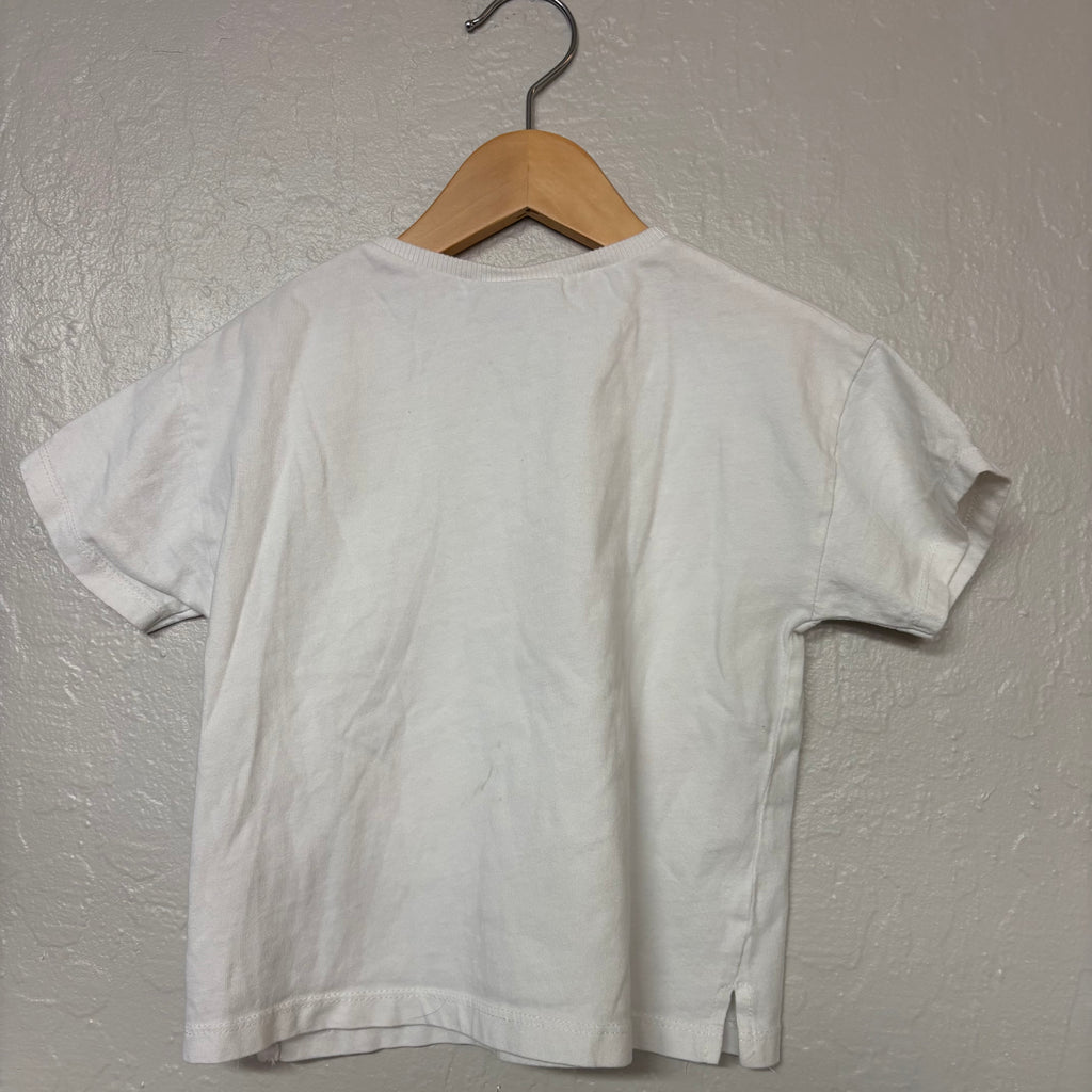 zara girls white tee popsicle print 5Y