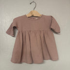 the simple folk pink muslin dress 3-6M