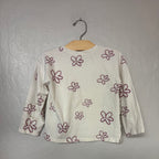 zara girls pink glitter floral long-sleeve tee 4-5Y