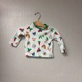 mini boden boys’ white long sleeve tee with animal print 3-6M