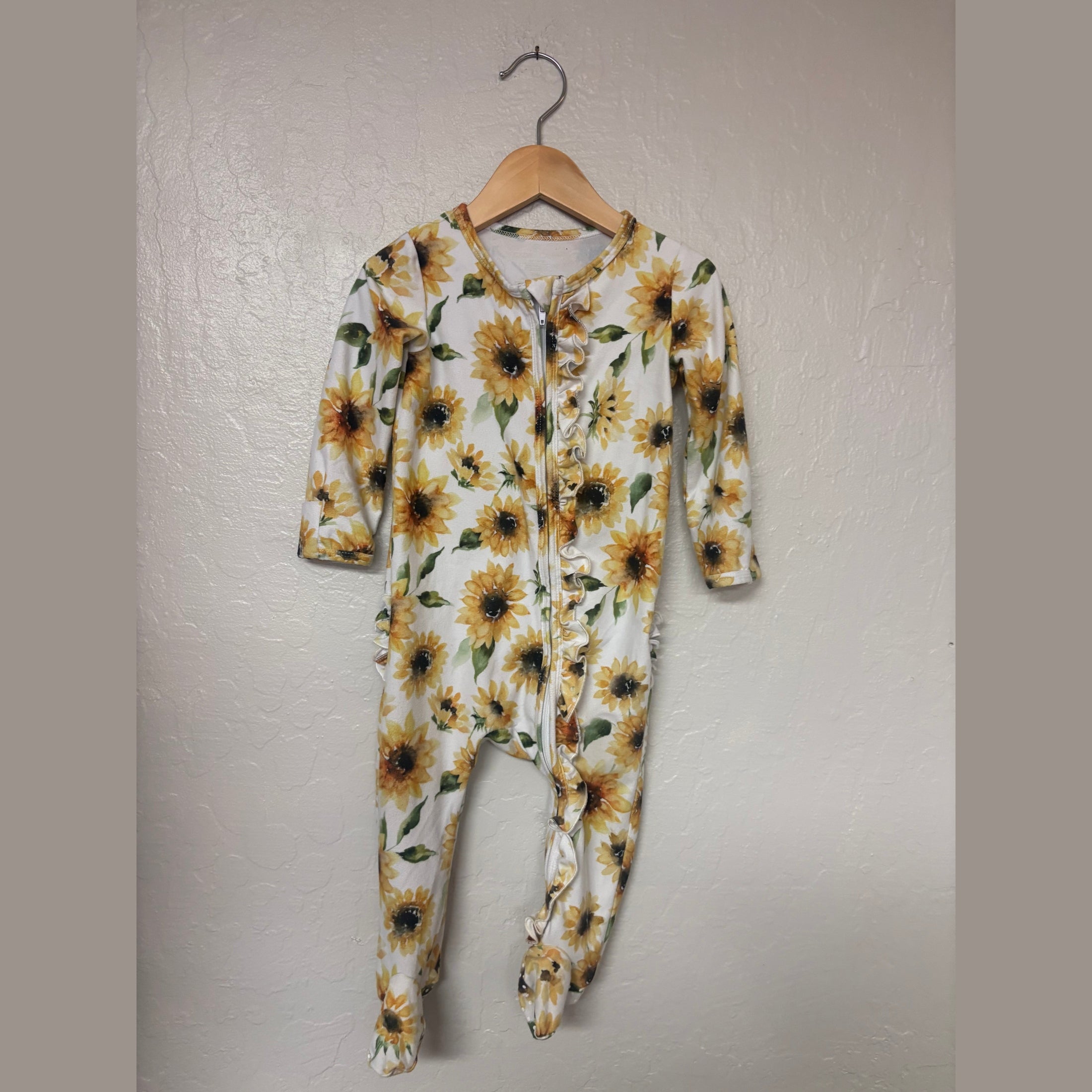 caden lane sunflower footie 18-24M