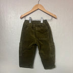 zara boys’ green velour cargo pants 1.5Y