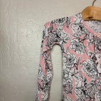 laree + co bamboo pink floral print footie 2T