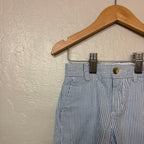 janie and jack boys’ white and blue stripped  seersucker pants 18-24M