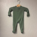 wildbird muted green footie 0-3M