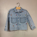 zara girls denim floral embroidered jacket 3-4Y