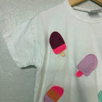 zara girls white tee popsicle print 5Y