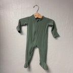 wildbird muted green footie 0-3M