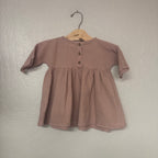 the simple folk pink muslin dress 3-6M