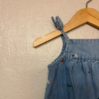 hanna andersson girls’ denim romper 3-6M