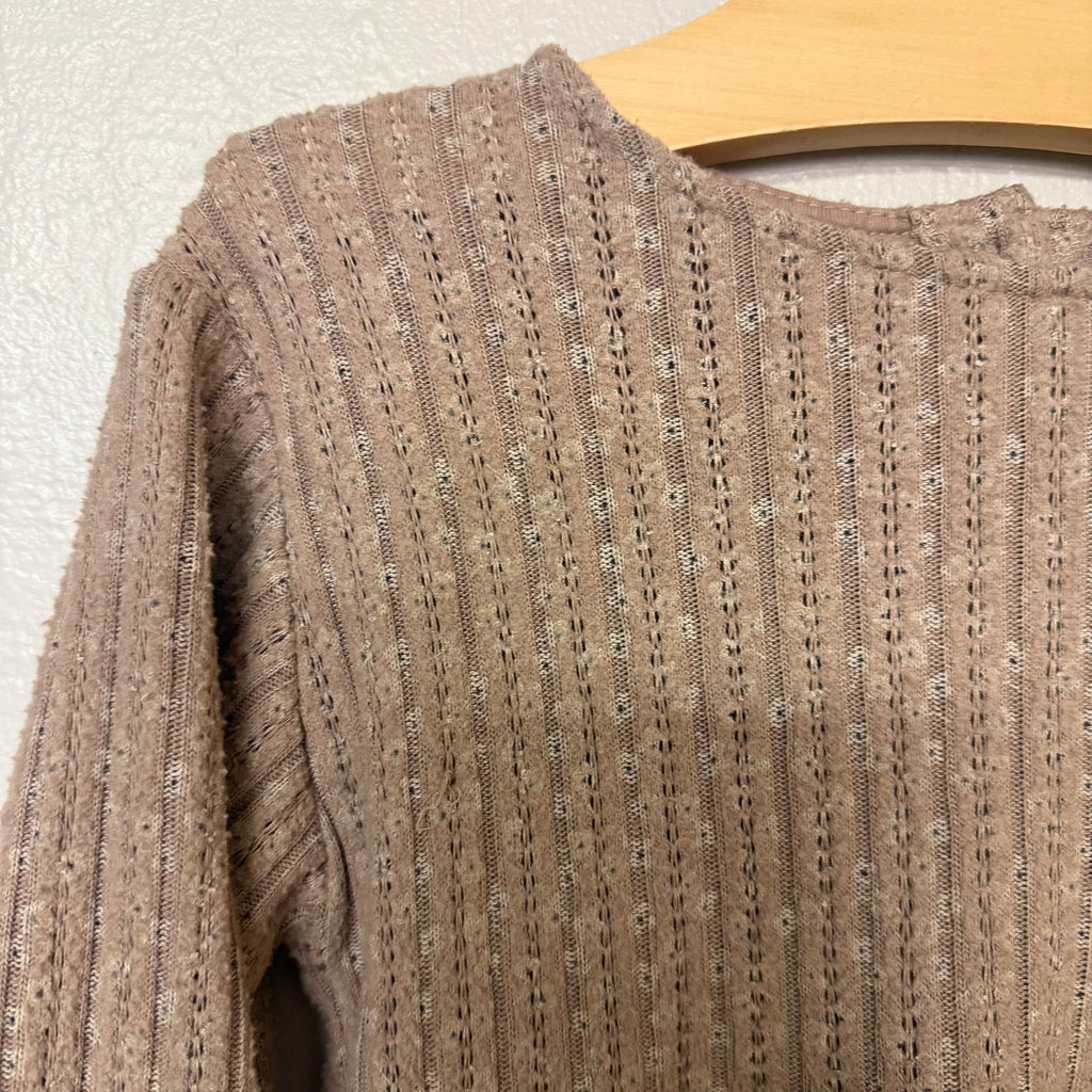 zara girls beige long-sleeve dress 5Y