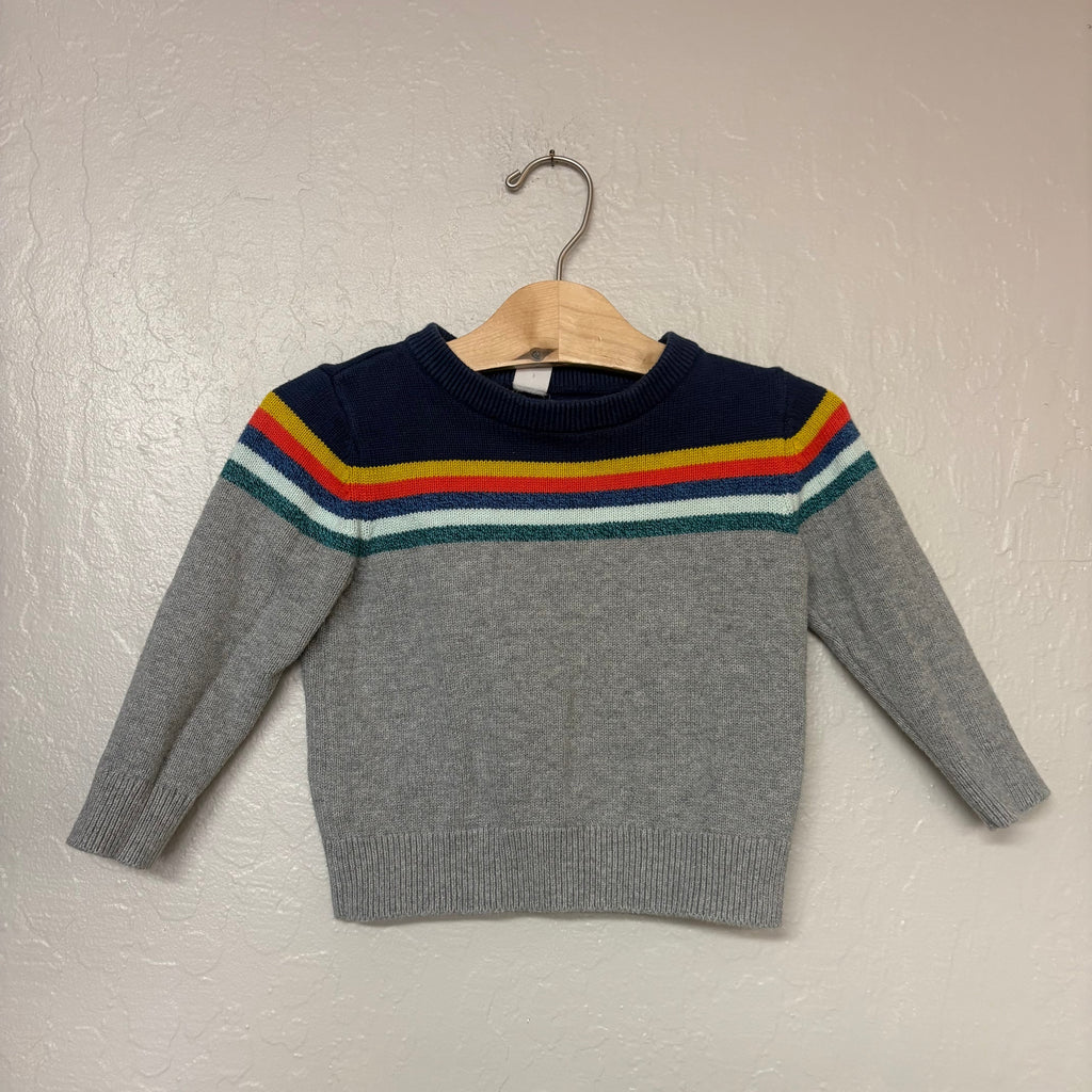 baby gap boys’ gray sweater with stripes 2Y