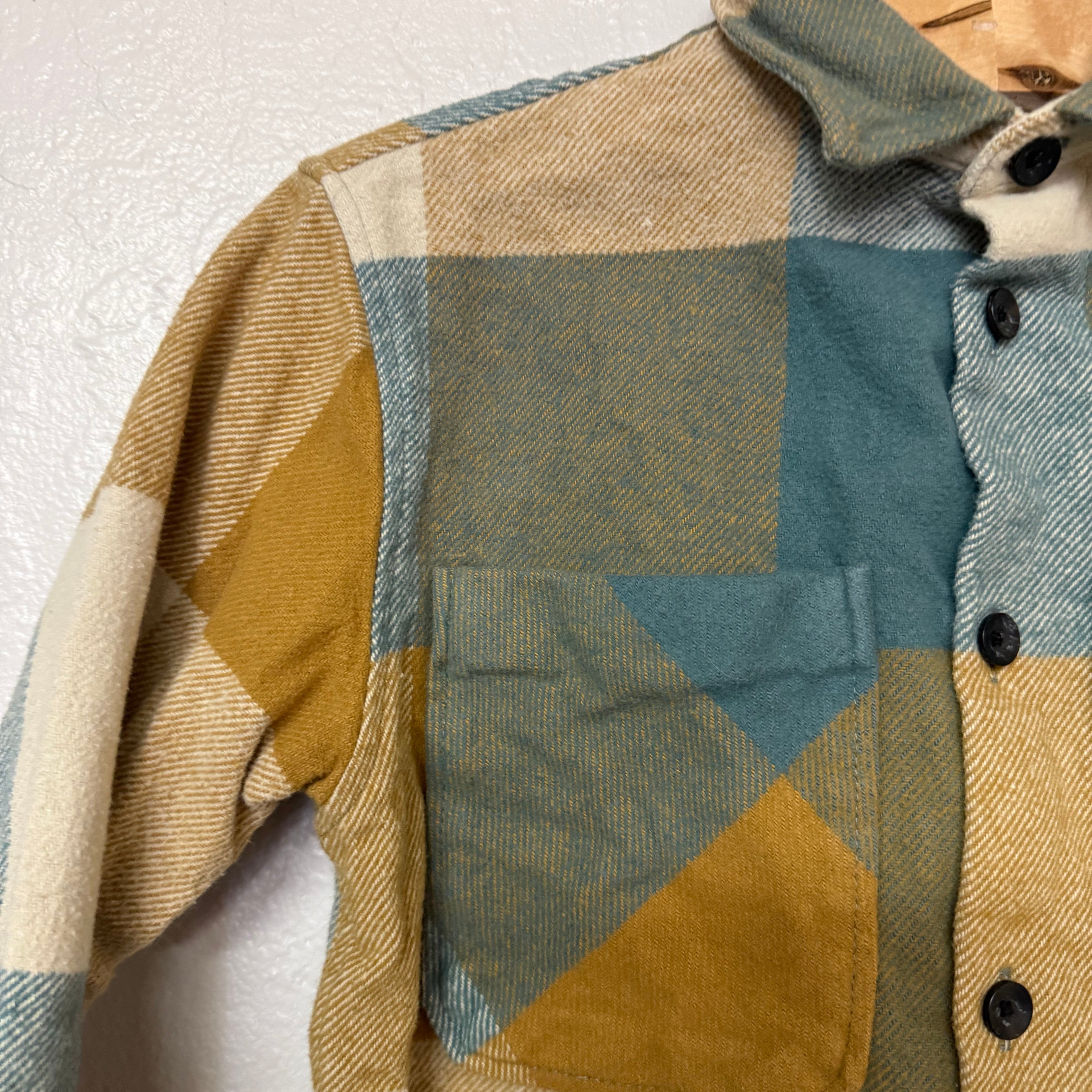 zara boys’ blue flannel shacket 4-5Y
