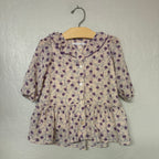 zara girls cream and purple dress 9-12M