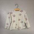 zara girls pink glitter floral long-sleeve tee 4-5Y