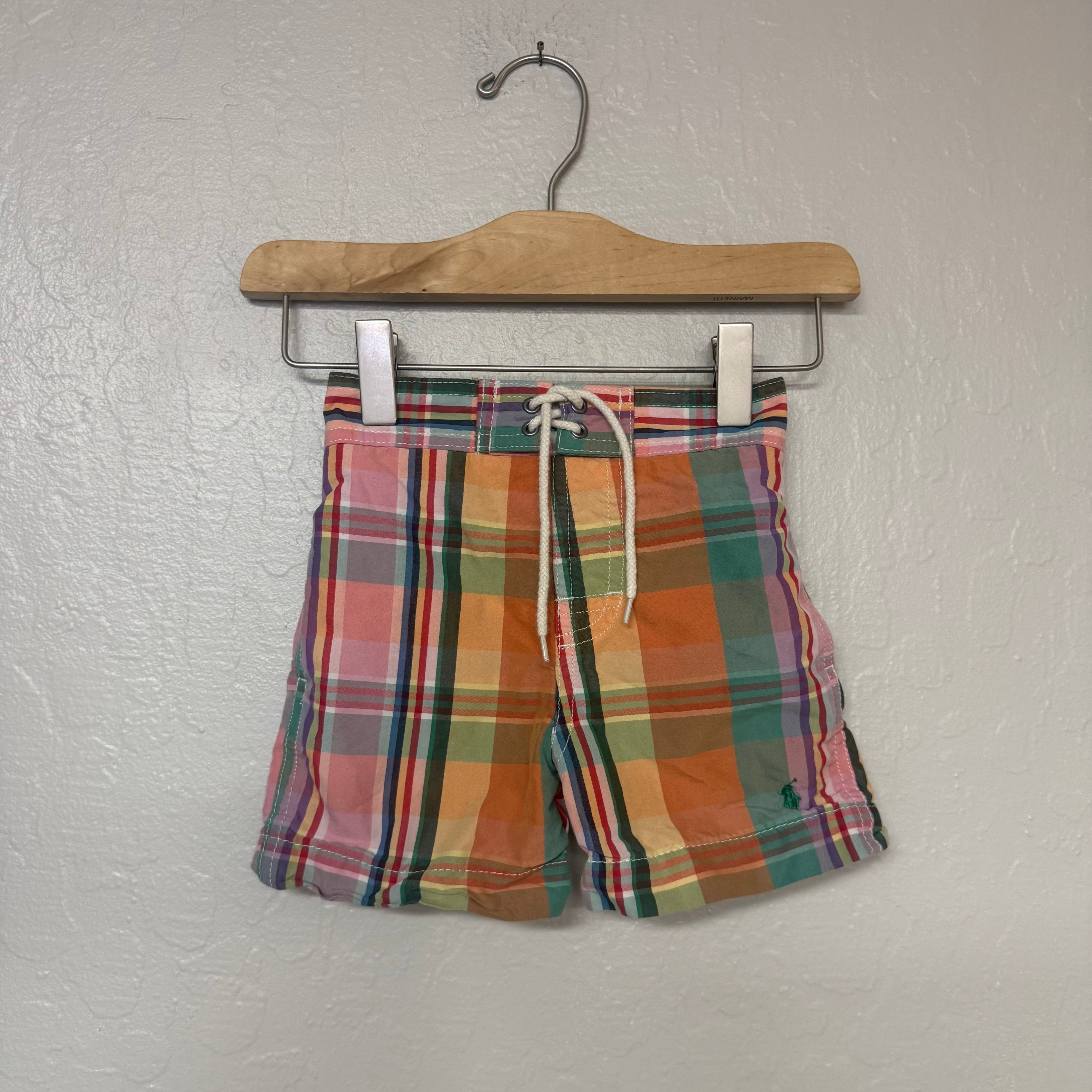 ralph lauren plaid swim trunks 9M