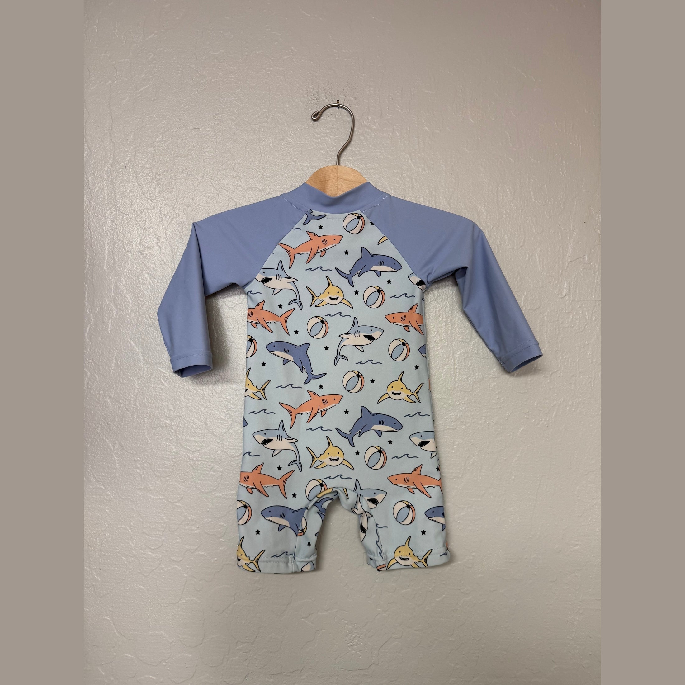 caden lane blue rashguard 6-12M