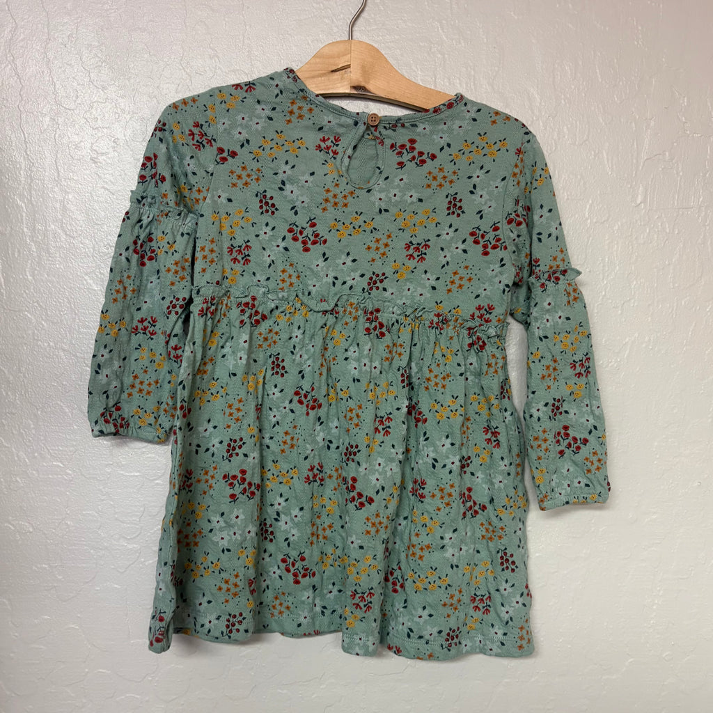 little co. green floral dress 4Y