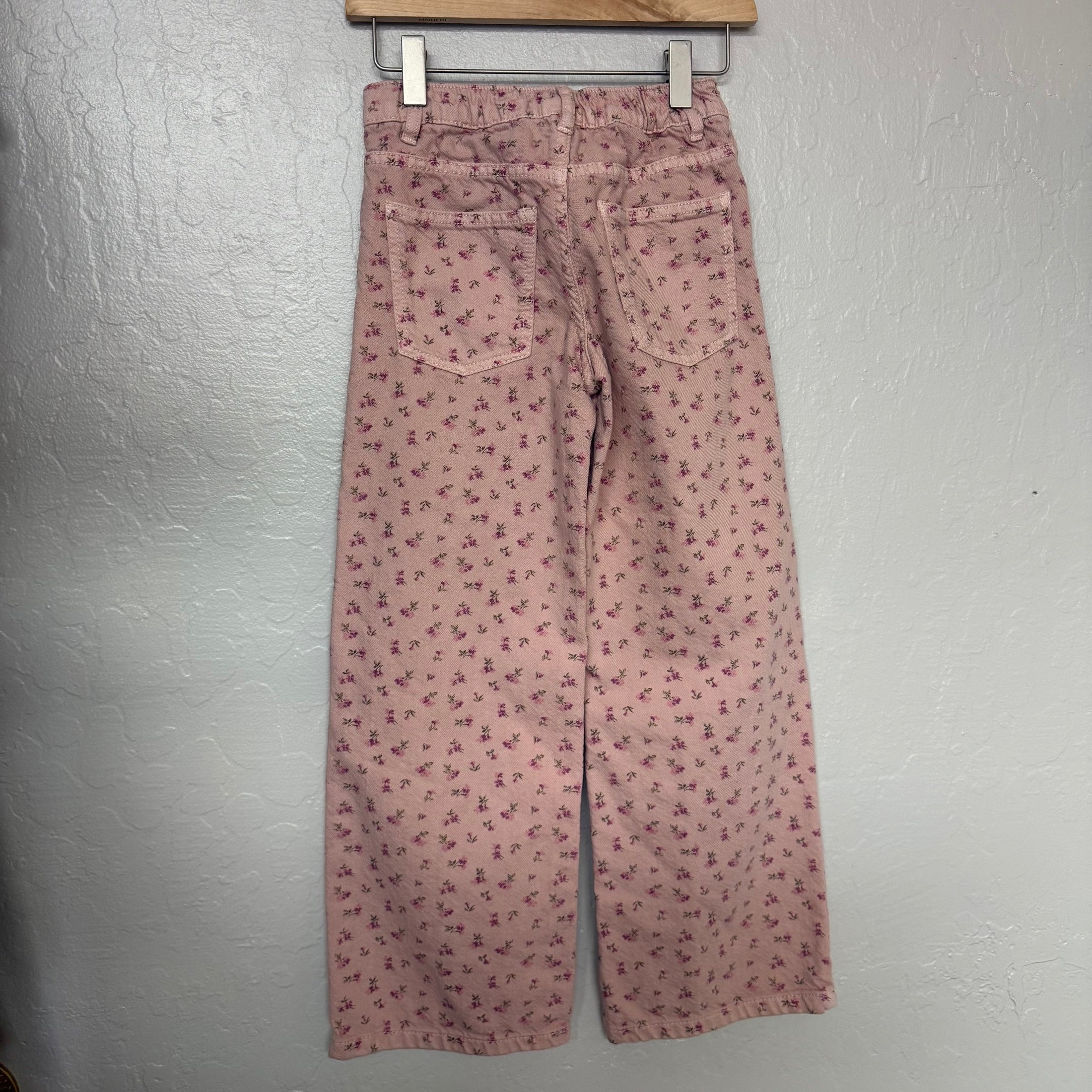 zara girls' pink floral jeans 8Y