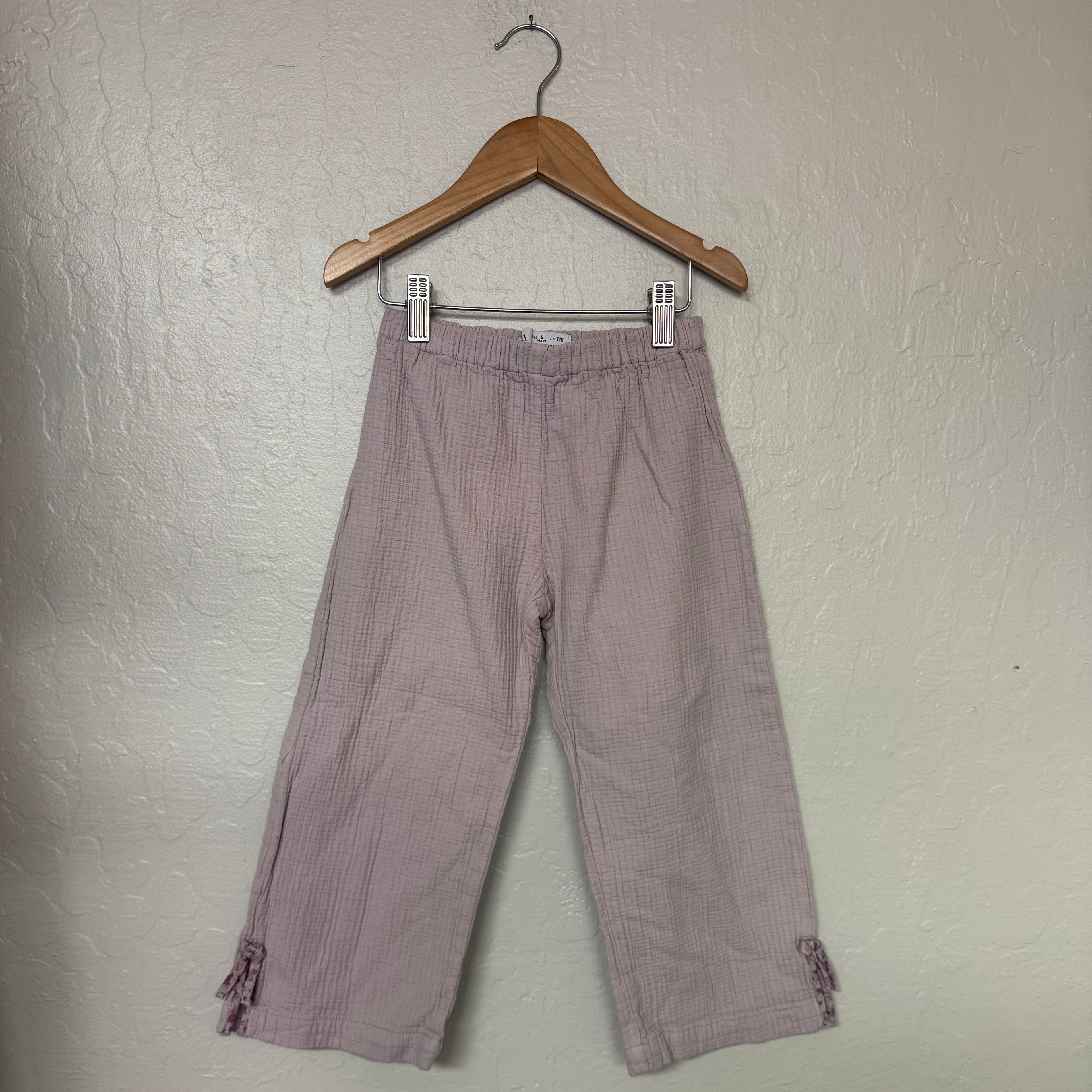 zara girls purple muslin pants 5Y