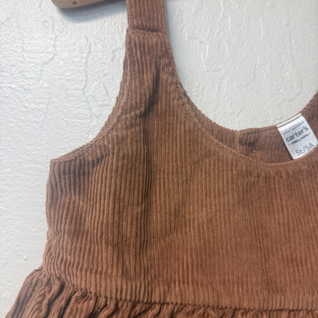 just one you brown corduroy pinafore 5T