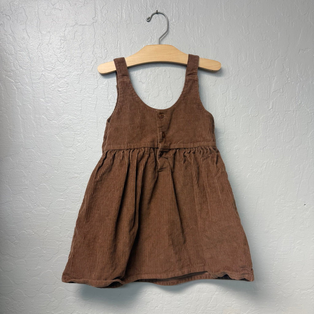just one you brown corduroy pinafore 5T