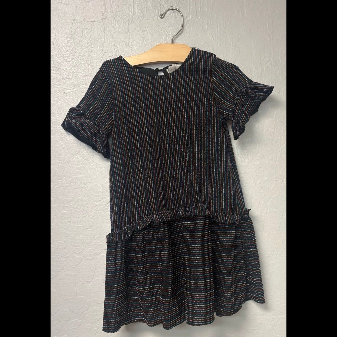 hannah banana black stripe dress 6Y