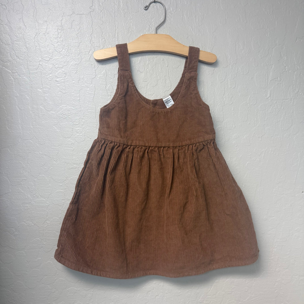 just one you brown corduroy pinafore 5T