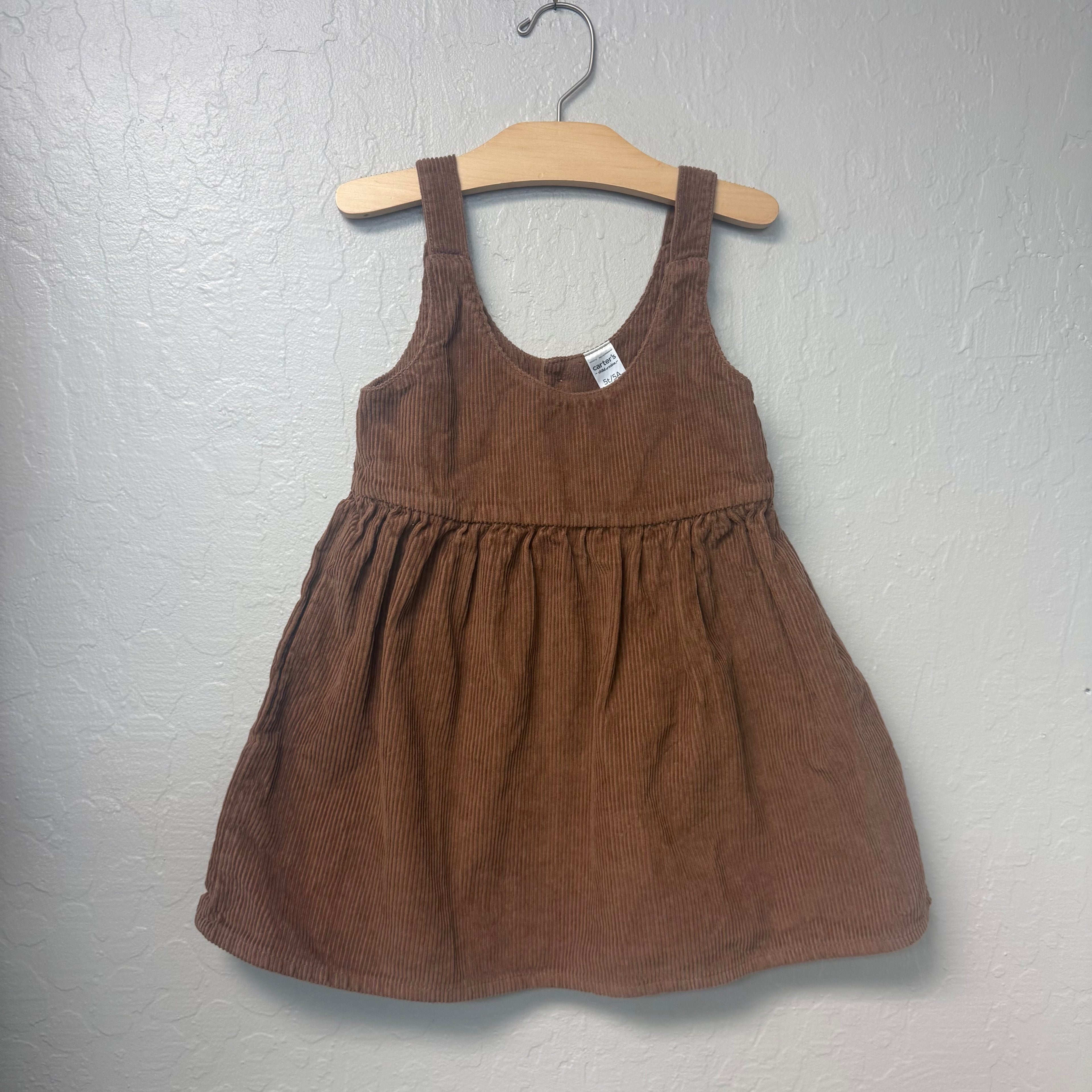 just one you brown corduroy pinafore 5T